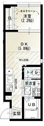 東急大井町線 荏原町駅 徒歩6分の賃貸アパート 1階1DKの間取り