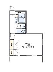 レオパレスピア（11018） 2階1Kの間取り