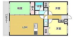 エミネント西新 3LDKの間取図画像