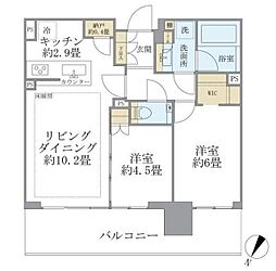 シティタワーズ東京ベイセントラルタワー 2LDKの間取図画像