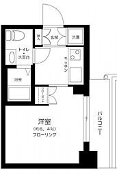 JR山手線 池袋駅 徒歩8分の賃貸マンション 2階1Kの間取り