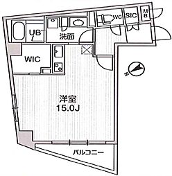 レジデンス白金高輪 3階ワンルームの間取り
