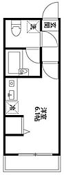 八景舎西糀谷 ワンルームの間取図画像