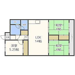 第1大池ハイツ 3LDKの間取図画像
