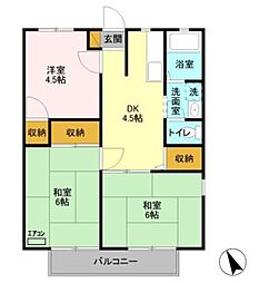 パストラル浦和A 3DKの間取図画像