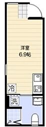 たすきCRASSO武蔵小山 1階ワンルームの間取り