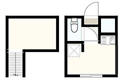 ソフィアクローバー 2階ワンルームの間取り