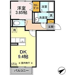 JOY NARASHINO 2階1LDKの間取り