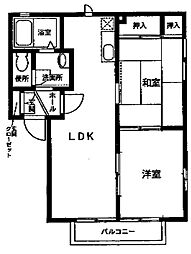 サンファミール2 2LDKの間取図画像