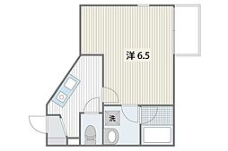 ハイミエール横手 1階1Kの間取り