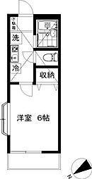 キャンパスコート 1Kの間取図画像