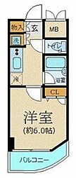 コンシェリア芝公園 1Kの間取図画像