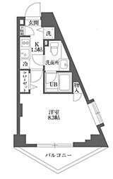 ムーブメンツ西早稲田 10階1Kの間取り