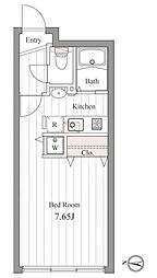 ＺＥＳＴＹ桜新町 2階ワンルームの間取り