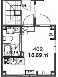 京王線 笹塚駅 徒歩10分の賃貸マンション 4階1Kの間取り