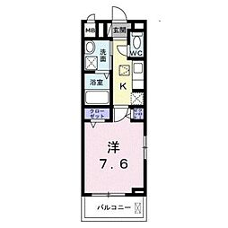 京王相模原線 京王堀之内駅 徒歩12分の賃貸アパート 1階1Kの間取り