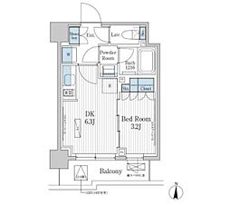パークアクシス東陽町レジデンス 1DKの間取図画像