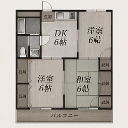 グリーンガーデン 3DKの間取図画像