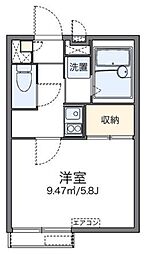 レオパレスシンフォニー 2階1Kの間取り