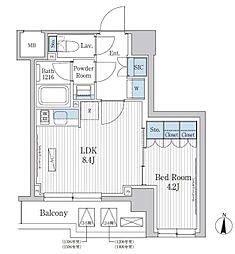 パークアクシス東陽町レジデンス 1LDKの間取図画像