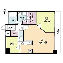 Osaka Metro堺筋線 堺筋本町駅 徒歩4分の賃貸マンション 11階1SLDKの間取り