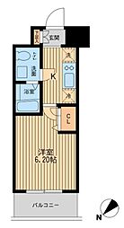 エコロジー潮見レジデンス 8階1Kの間取り