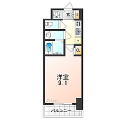 S-RESIDENCE堺blaze 15階1Kの間取り