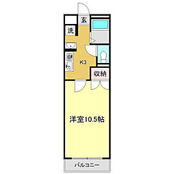 エントランスパークビル 1Kの間取図画像