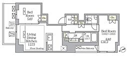 ヴェント四谷 2LDKの間取図画像