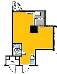 東池袋パレス 7階ワンルームの間取り