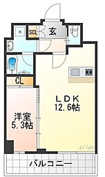 JR東海道・山陽本線 甲子園口駅 徒歩14分の賃貸マンション 3階1LDKの間取り