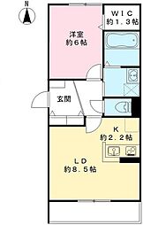 蕨市塚越7丁目マンション 1LDKの間取図画像