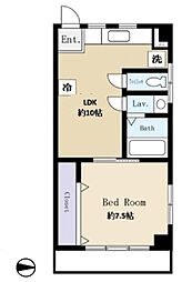 萩中マンション 1LDKの間取図画像