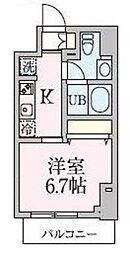 ブランシュワ 1Kの間取図画像