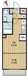パークキューブ大森山王 1DKの間取図画像
