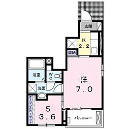 セントラル・サン 1階1SKの間取り
