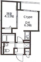ＵＲｅｓｉｄｅｎｃｅ武蔵小山 地下1階1DKの間取り