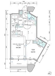 パークタワー勝どきサウス 1LDKの間取図画像