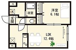 大田区東馬込1丁目マンション 1LDKの間取図画像