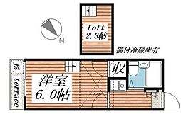フジパレス五香 1Kの間取図画像