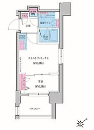 CREVIARXE雪が谷大塚 1DKの間取図画像