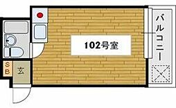 ヒューチャーハイム昭島 ワンルームの間取図画像