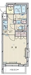 ルーブル武蔵中原弐番館 4階1Kの間取り