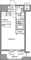 ピアネッタ汐留 10階ワンルームの間取り