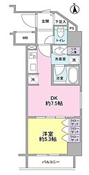 コンフォリア新宿御苑2 11階1DKの間取り