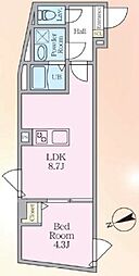 エルファーロ中野IX 1LDKの間取図画像