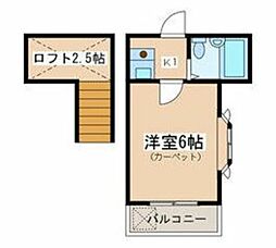 イーストウェル長津田 1Kの間取図画像