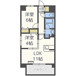 プレスタイル箱崎ステーション 2LDKの間取図画像