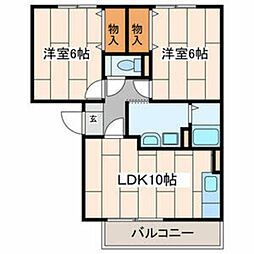 EXEO 2LDKの間取図画像