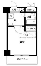 日神パレステージ亀有 1Kの間取図画像